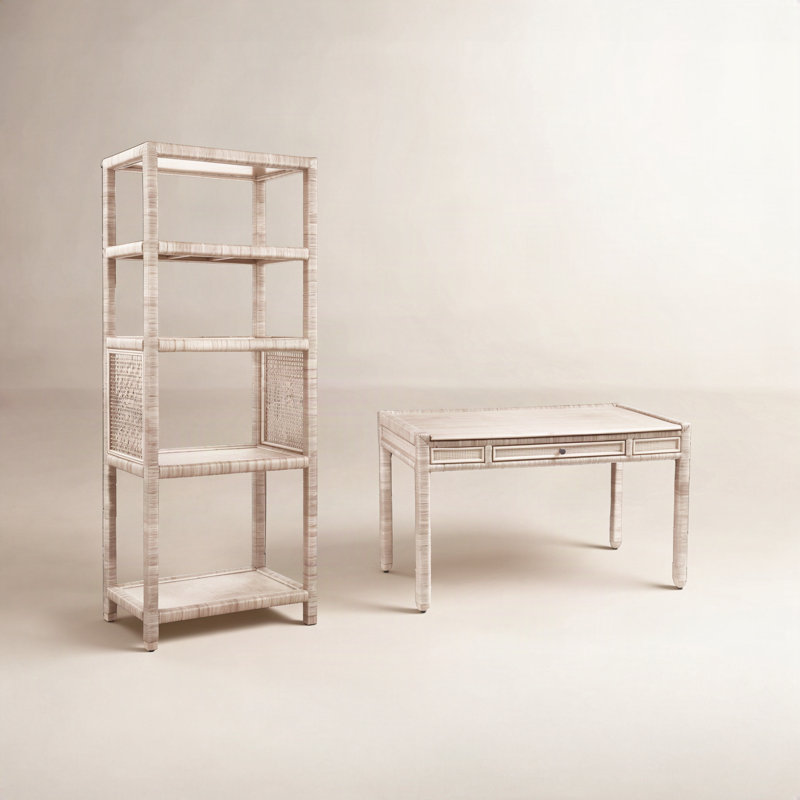 2 Piece Writing Desk Office Set, Bisque