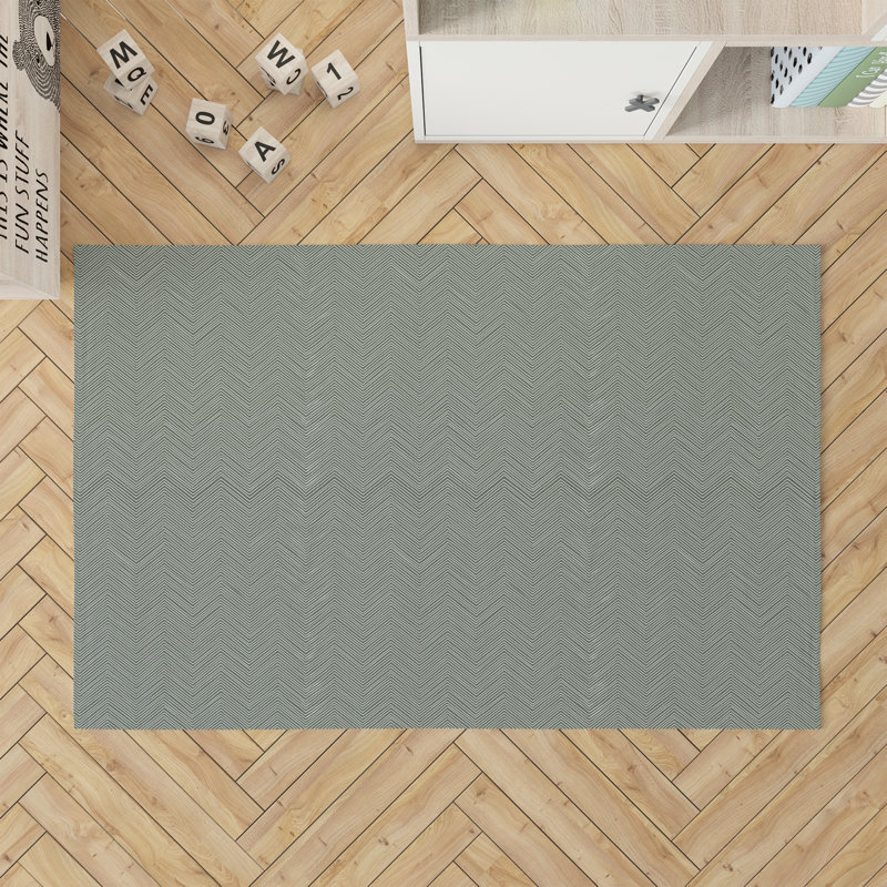 Chevy Thin Kids Play Mat, Chimichurri/Green, Rectangle 48" x 72"