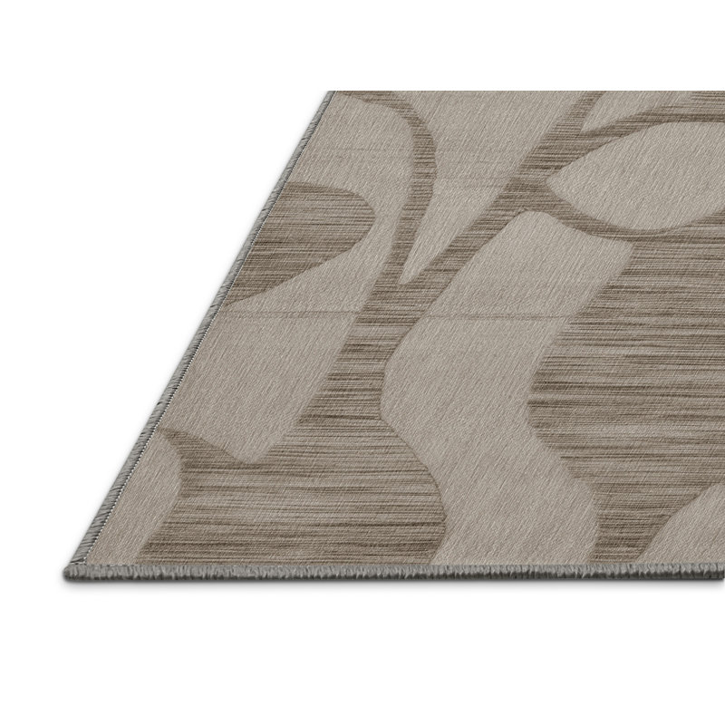 Machine Washable Abstract Grey Area Rug, Rectangle 3' x 5'