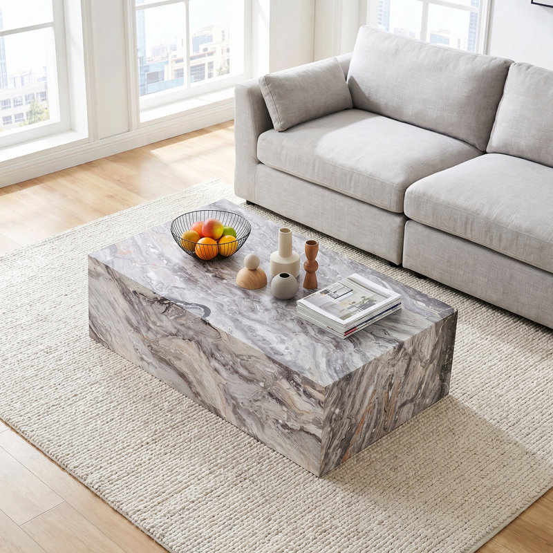 Coffee Table, Grey/White, Marble