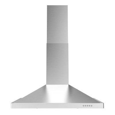 Streamline Luttuni 30" 220 Cubic Feet Per Minute Convertible Wall Mount Range Hood with Baffle Filter and Light Included