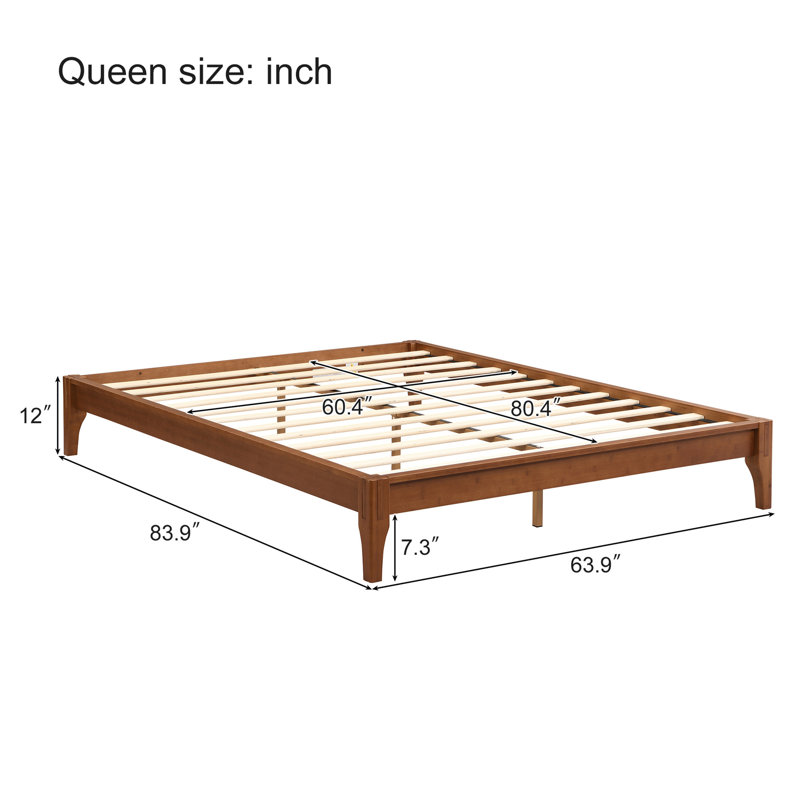 Durable Bamboo Platform Bed Frame with Extra Storage and Easy Assembly