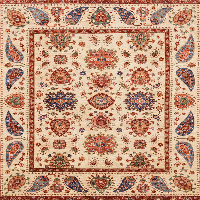 Abstract Indoor Rug, Square 8'