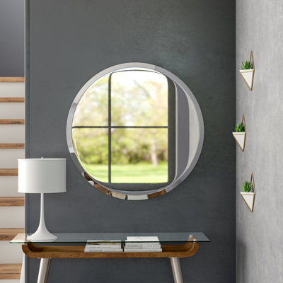 Morlan Celeste Modern & Contemporary Beveled Frameless Wall Mirror