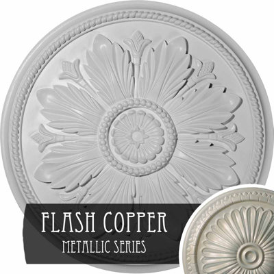 Endurathane Kaya Ceiling Medallion, 23 5/8"OD x 1 1/2"P (Fits Canopies up to 5 1/4"), Hand-Painted Flash Copper Finish