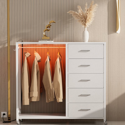Jeremyiah 45.2'' 5 Drawer Dresser Organizer with LED Lights