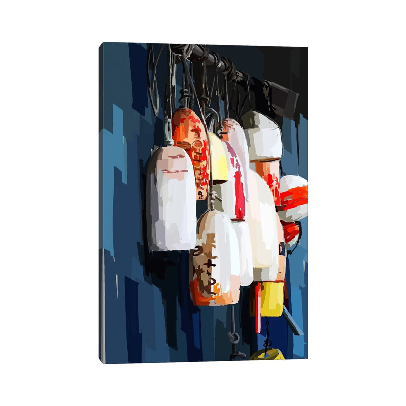 Vibrant Buoys II by Emily Kalina - Wrapped Canvas Gallery-Wrapped Canvas Giclée, 20.32 cm H x 30.48 cm W