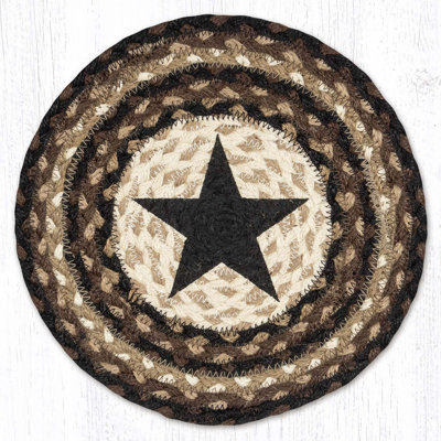  Black Star Printed Round Trivet 10"x10"