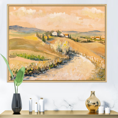 Campagne en Toscane, Italie - reproduction sur toile