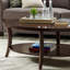 Table basse ovale avec tablette Perth Espresso-316117816