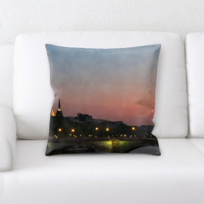 Brouillette Faux Leather Throw Pillow