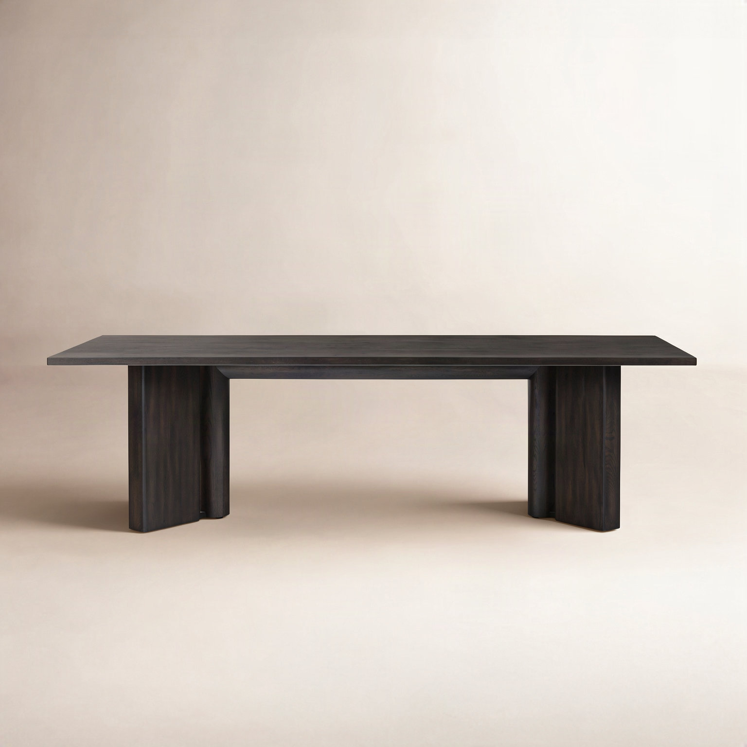 Olly Oak Dining Table, 30" H x 100" D x 100" W, Smoked Black Veneer