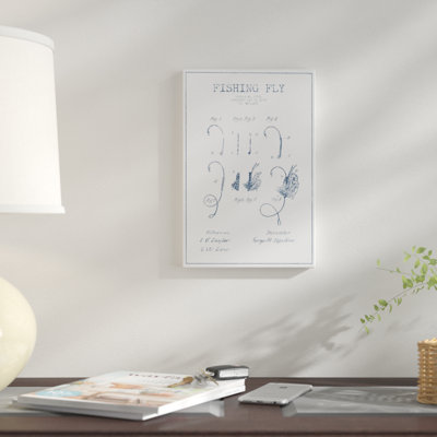 George W. Upton Fishing Fly Patent Sketch (Ink) by Aged Pixel - Gallery-Wrapped Canvas Giclée