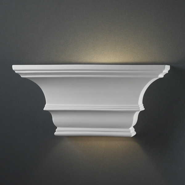 Amalio Ceramic Flush Mounted Sconce, Bisque