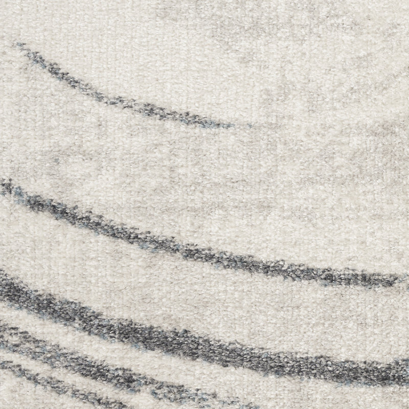 Astra Machine Washable Silver Blue Modern Indoor Rug, Runner 2' x 6'