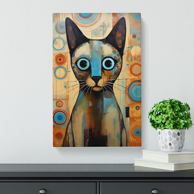 Siamese Cat Orphism - No Frame Print, 60cm H x 40cm W x 3cm D