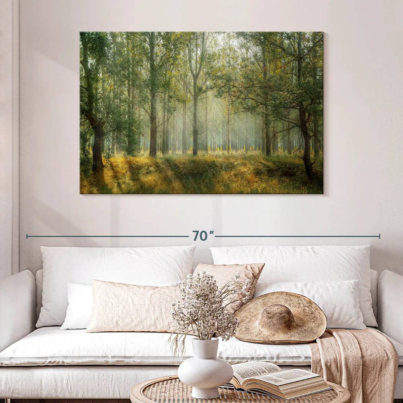 Paysage de forêt verte d'Alvord, H 32 po x l 48 po