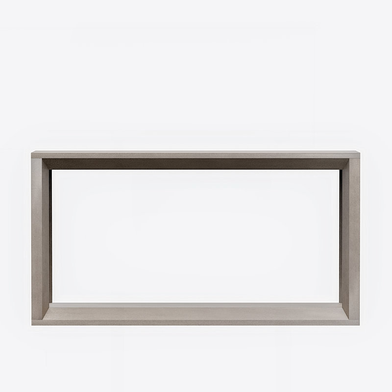 60" Rectangular Solid Wood Veneer Console Table, Gray