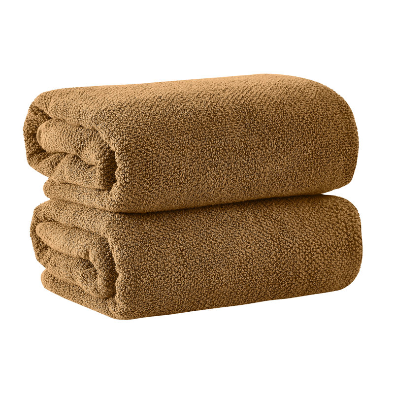 Drap de bain 100% coton texturé, Moka, Drap de bain - paquet de 2