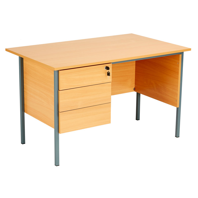Brjann Metal Base Computer Desk, Beech