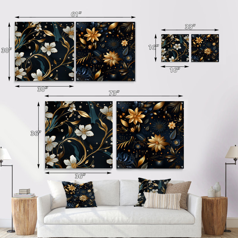 Therrien - Ensemble de 2 peintures murales abstraites en acrylique sur verre marbré, H 16 po x l 33 po