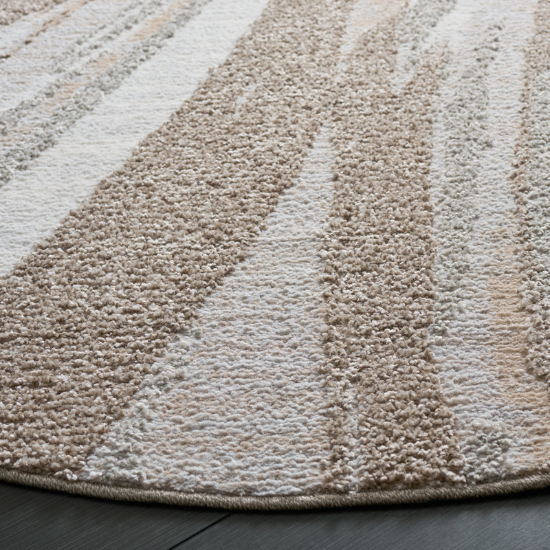 Wave Performance Abstract Indoor Rug, Round 6'7"