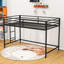 Lit mezzanine simple en métal robuste avec échelle