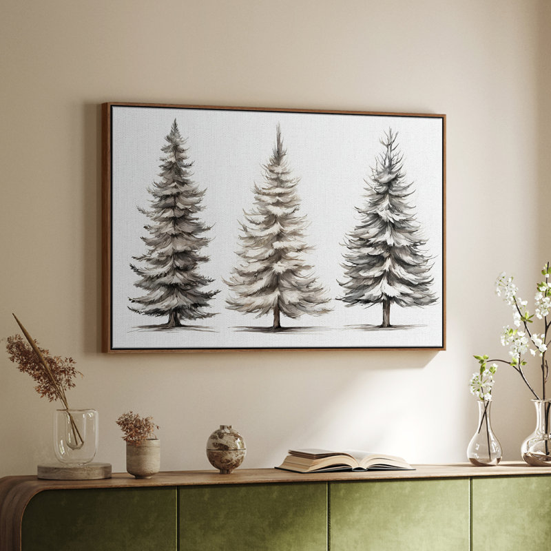 Paysage rétro - CXCIV, H 27 po x l 41 po x P 2 po, Toile encadrée noyer flottant