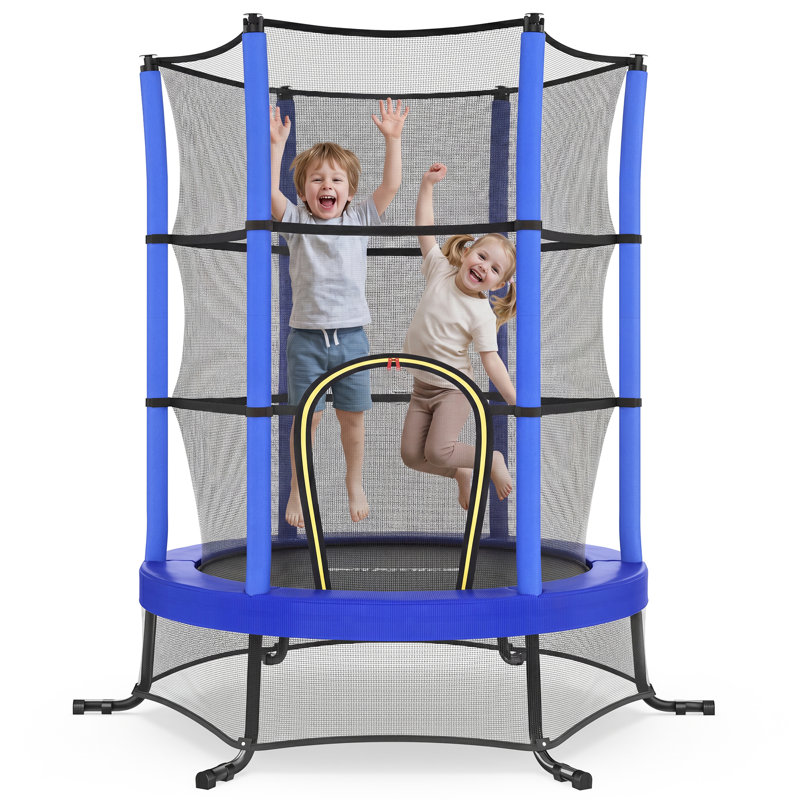 LEDREM in. Round Fitness Trampoline, blue