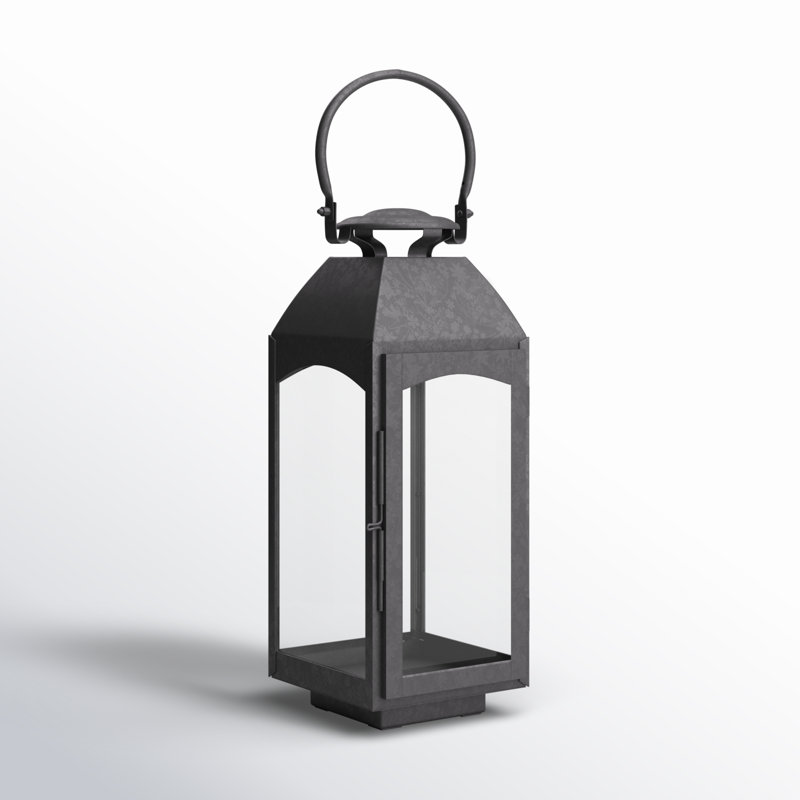 Lanterne de table Furlane, H 15,75 po x l 6,5 po x P 6,5 po, gris