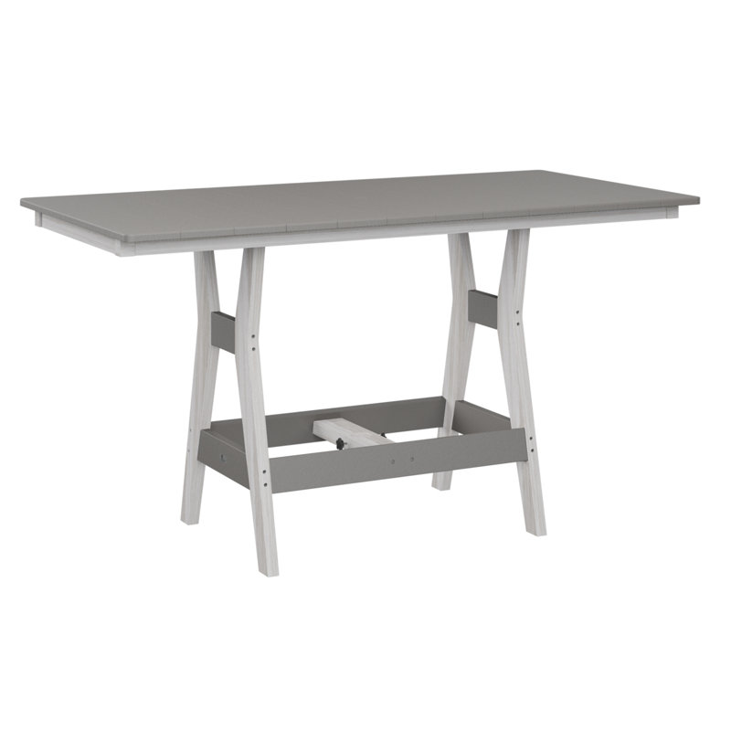 Table de salle à manger rectangulaire 66 po Berlin Gardens Harbor, Coquillage, H 30,37 po x l 66 po x P 33 po, Gris clair