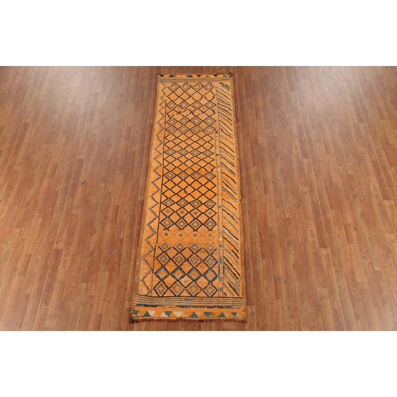 Trellis Wool Oushak Oriental Runner Rug 3