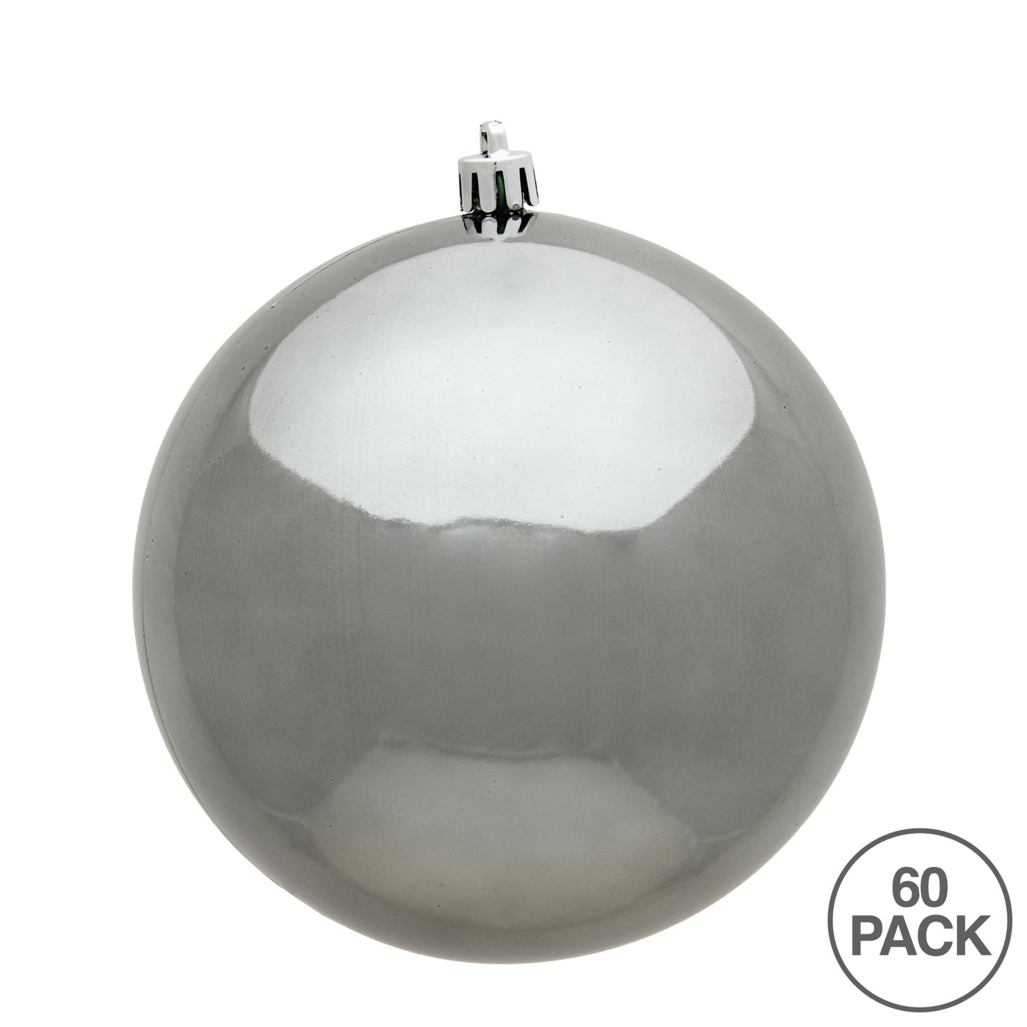 Holiday Décor Ball Ornament, Pewter Shiny