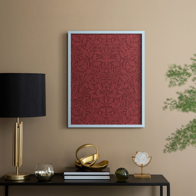 «Vintage Abstract Print LX», reproduction encadrée - bois massif, Bleu, H 21 po x l 17 po