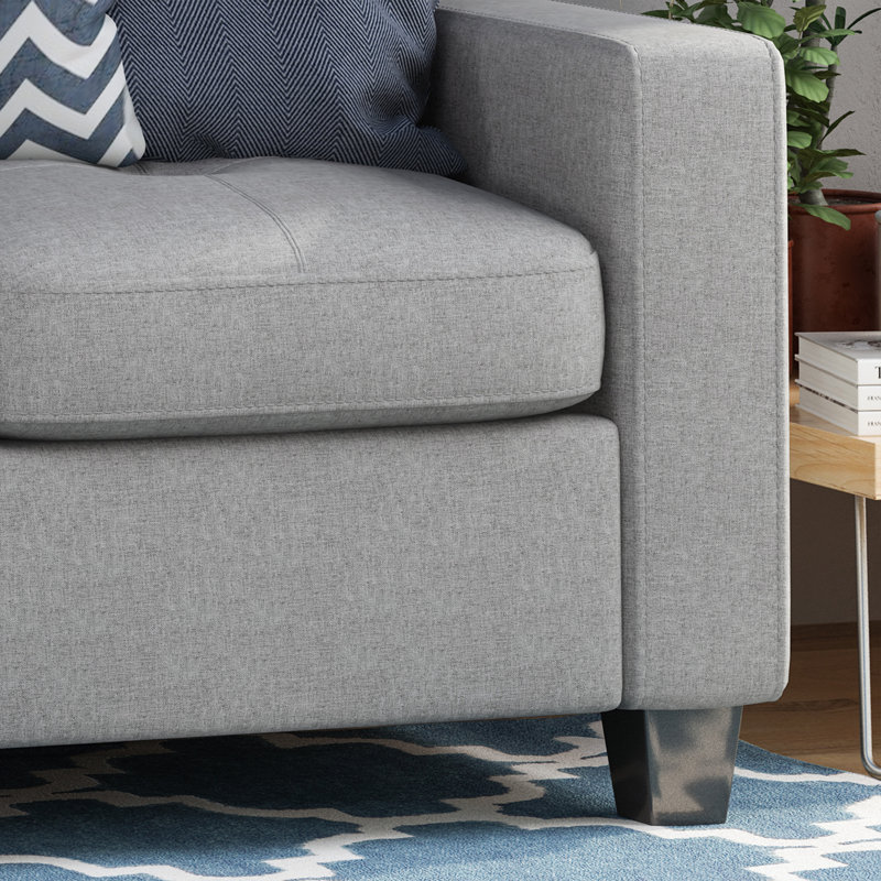 Canapé à accoudoirs carrés de 76 po Abrahamson, Polyester gris