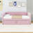 Twin-Size Upholstered Daybed with Pop-Up Twin Trundle-1420268872