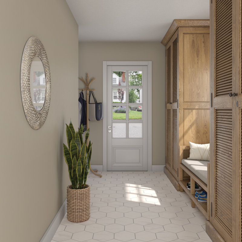 Carreau de sol hexagonal en porcelaine blanche 8 x 9 Itona Tile Stellar (25 pièces par carton) (9,37 pieds carrés par carton)
