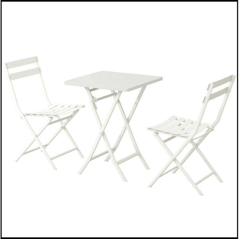 Versatile Foldable Patio Bistro Set For Outdoor Enjoyment, White