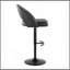 Tabouret de bar réglable avec pivot en métal noir et similicuir noir avec repose-pieds rond en T - ensemble de 2-69035698-69035697