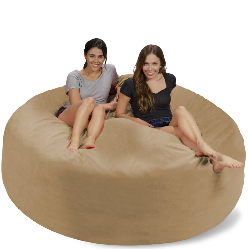 Fauteuil à billes - Fauteuil à billes rond rembourré en mousse à mémoire de forme avec housse amovible et lavable à la machine - Fauteuil à billes avec housse en microfibre douce - Plusieurs tailles et plusieurs tissus lavables à la machine