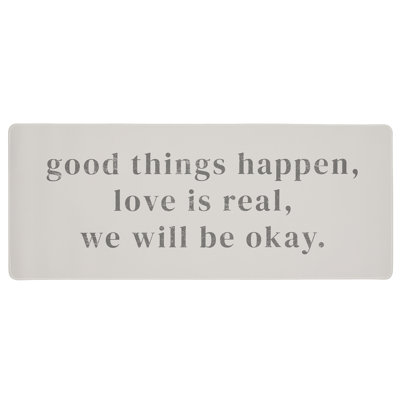 Good Things Happen Comfort Phrase Printed Desk Mat, design by Lil' Rue