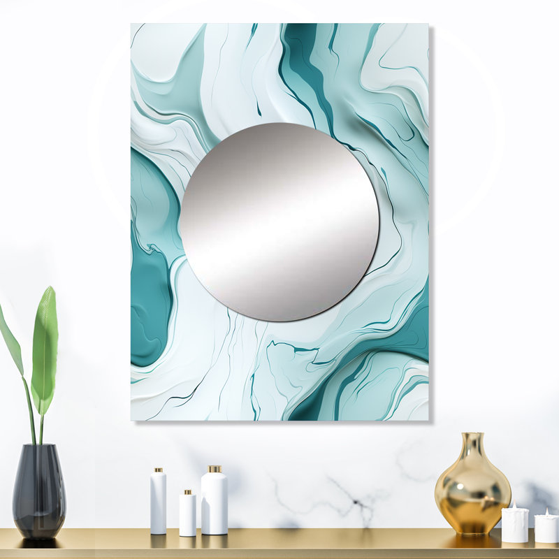 Lgith Green Zen Marble Harmony Channel - miroir mural décoratif en marbre, miroir moderne, impression d'art en métal