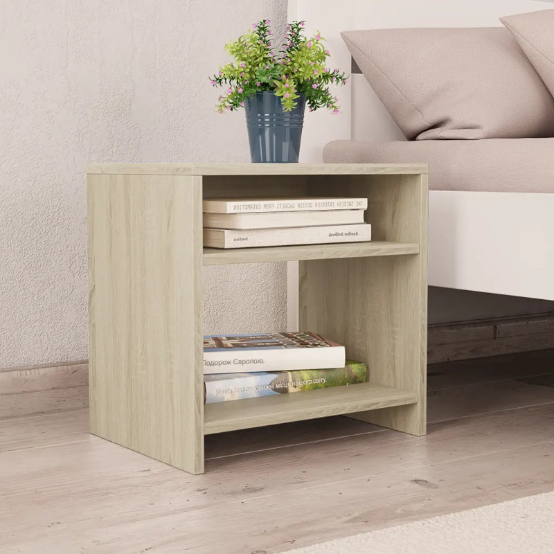 Reston 40cm W Manufactured Wood Bedside Table, Sonoma Oak, Individual