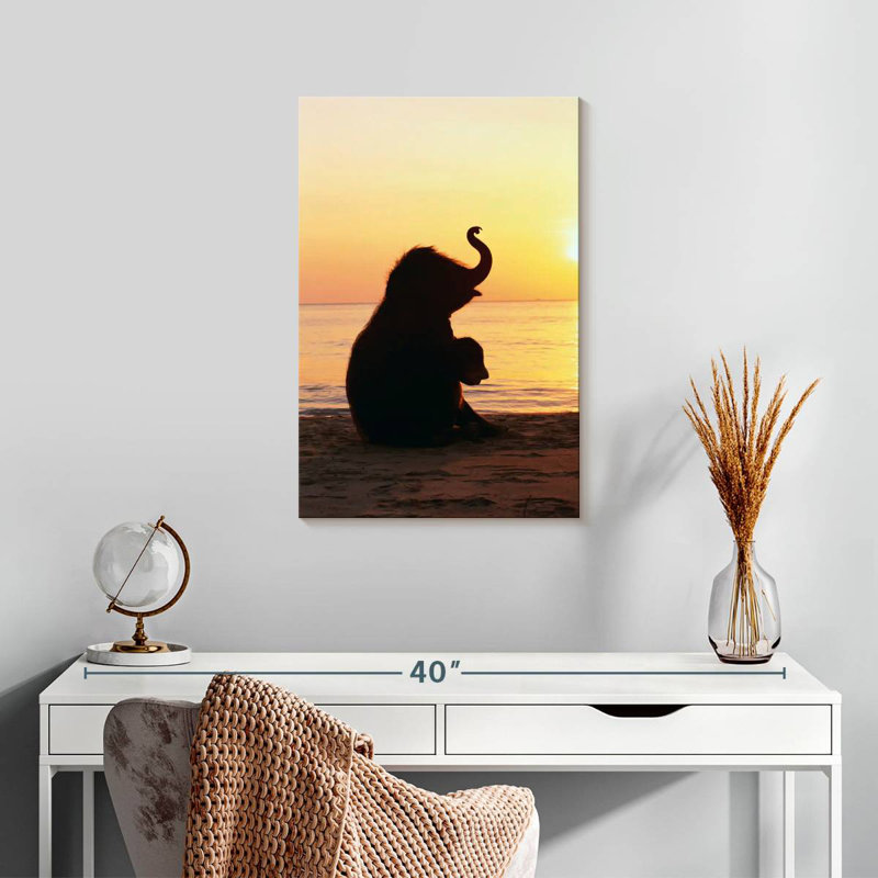 Brampt Beach Baby Elephant, 24" H x 16" W