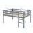 Full-Sized Bed Frame, Short Rubberwood  Loft Bed With Steps-555247325