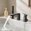 Robinet de baignoire romaine à 3 trous en cascade avec 1 poignée - noir mat
