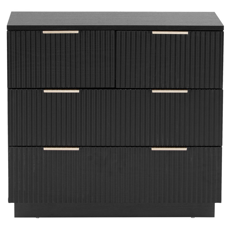 4 Drawer Nightstand For Bedroom, Black