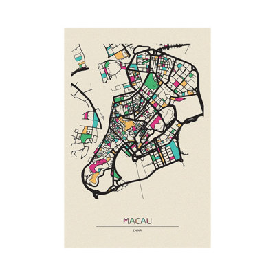 " Macau, China Map " by Ayse Deniz Akerman