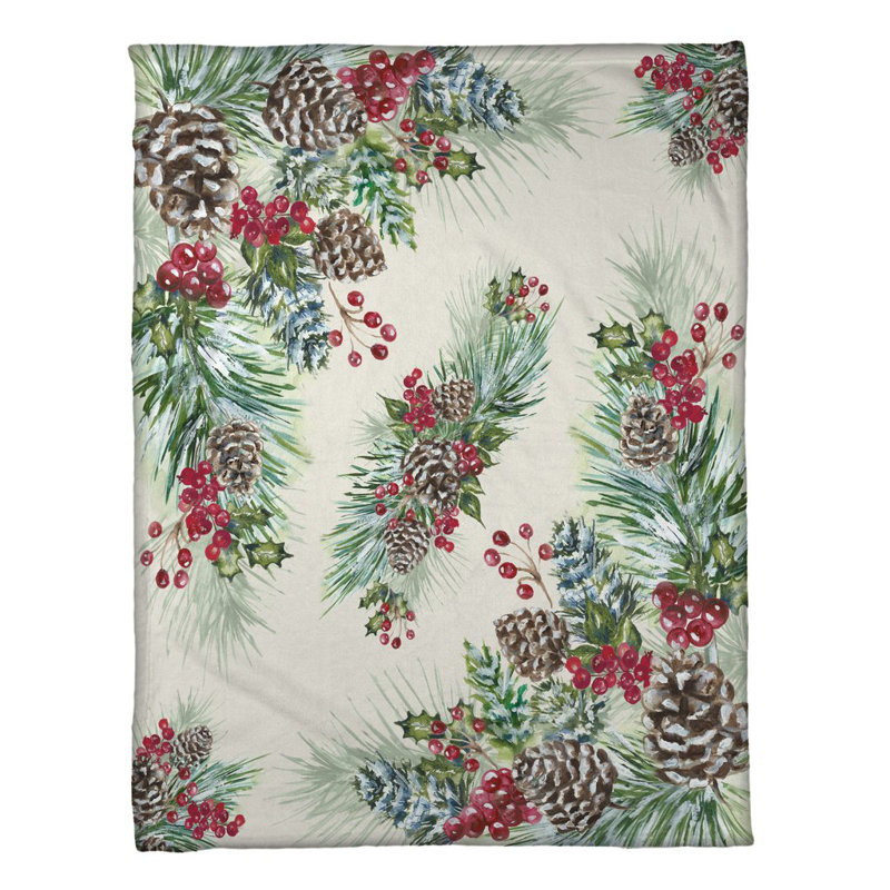 Winter Garland Standard Throw Blanket