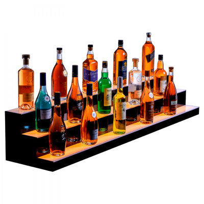 LED Lighted Liquor Bottle Display Bar Shelf RF & App Control  3-Step
